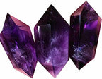 3PCS Natural Purple Amethyst Quartz Crystal Point Wand Obelisk Healing