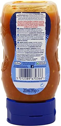 Encona Original Squeezy Hot Pepper Sauce 285ml (Pack of 3)