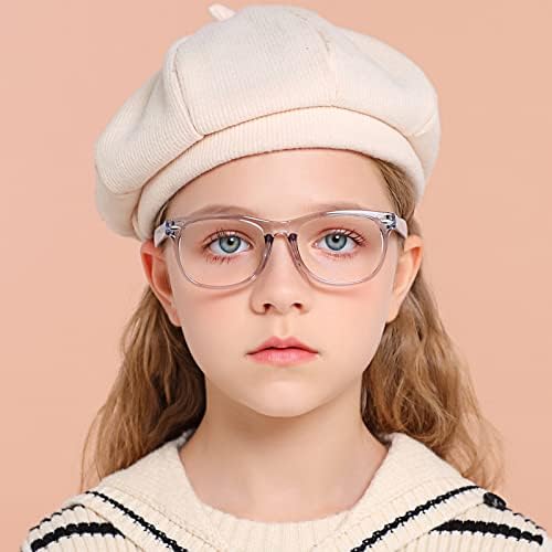 3 Pack Kid Blue Light Glasses For Kids Girls Boys Computer Blue Light Kids Glasses Clear Glasses Age 3-9 (Black + Dark blue + Light blue)