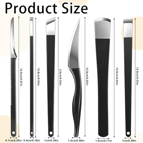 6 Pcs Ingrown Toenail Removal Kit, Stainless Steel Foot Callus Shaver Tools Professional Pedicure Knife Kits with A Storage Box Foot Care Tools for Dead Skin Callus Corn Foots File Rasp