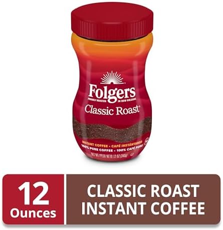 Folgers Classic Roast Instant Coffee Crystals, 12 Ounces (Pack of 1)