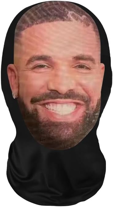 Celebrity Avatar Mask, Parody Rapper Hooded Face Covering，Funny Headgear Cosplay Props Costume Adult