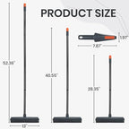 MAVRIZ Pet Hair Removal Broom on Carpet, Rubber Broom for Hardwood Floor - Fur Remover Broom with Squeegee