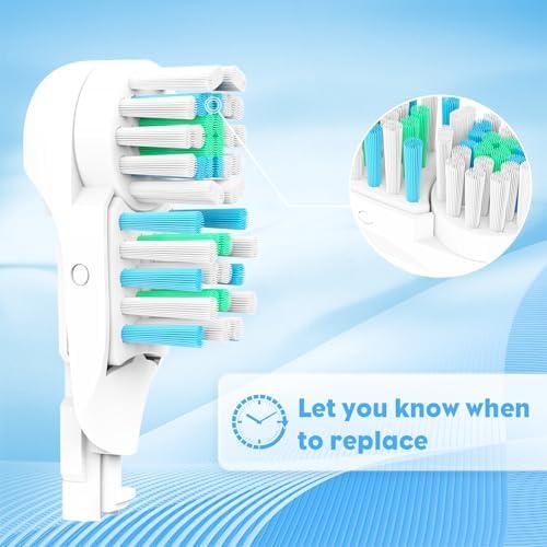 4X Sensitive Toothbrush Dual Clean Replacements Attachments Brush Heads Refill Accessories Compatible with Oral-B Cross Action Power 3733 4732 Rotating Power Toothbrush Heads & Crisscross Bristles