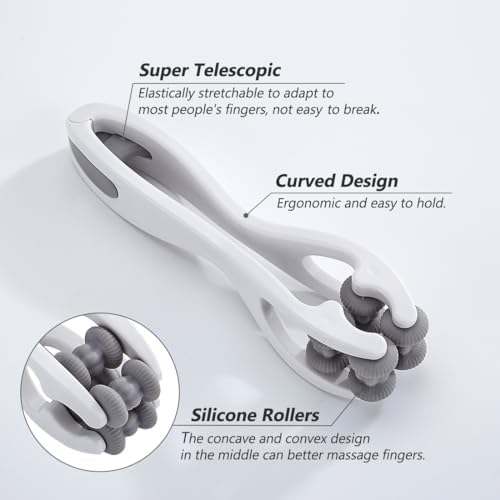 Finger Massage Tools for Finger Hand Massage, Hand Massager for Arthritis and Carpal Tunnel, Silicone Massage Roller for Hands, Palm & Wrist