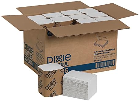 Georgia-Pacific Dixie Ultra Interfold 2-Ply Napkin Dispenser Refill, White, 32006, 250 Napkins Per Pack, 24 Packs Per Case