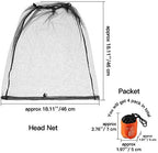 HESTYA 4 Pack Mosquito Net Face Mesh Protecting Net for Outdoor Hiking Camping Climbing Mosquito Fly Insects Preventing(Black, Gray)