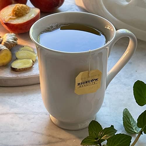 Bigelow Tea Benefits Calm Stomach Ginger Peach Herbal Tea, Caffeine Free, 18 Count (Pack of 6), 108 Total Tea Bags