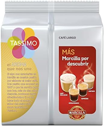 Tassimo Marcilla Cafe Largo Large Breakfast Coffee Capsules T-Discs 5 Pack, 80 Drinks