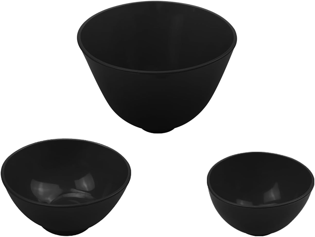 Dental Lab Mixing Bowl, YOUYA DENTAL 3Pcs/Set Flexible Rubber Bowl Cup for Plaster Alginate Impression Plaster Materials Silicone Mixed Bowl Gypsum Dentistry Lab Oral Hygiene Dentistry Tools-Black