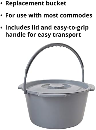 McKesson Commode Replacement Bucket with Handle and Lid, 7.5 qt, 1 Count