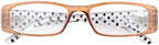 Eyekepper 5-Pack Spring Hinges Polka Dots Patterned Temples Rectangular Reading Glasses Readers Brown +4.0