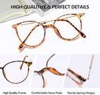 3 Pack Retro Round Super Light Reading Glasses for Women Men, Classic Lightweight Blue Light Blocking Readers