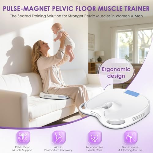 Pelvic Floor Muscle Exerciser, Portable Kegel Trainer for Postpartum Recovery & Muscle Wellness – Home Use Bladder Control & Pelvic Floor Toner for Women Men with Smart Touchscreen