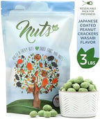 NUTS U.S. - Japanese Style Coated Peanut Crackers | Wasabi Flavor | No Trans Fat and Non-GMO | Natural Snacks | Packed in a Resealable Bag!!! (Wasabi, 3 LBS)