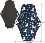 PHOGARY Reusable Menstrual Pads for Heavy Flow with Wet Bag, Sanitary Pads Set with Wings for Women, Washable Overnight Cloth Panty Liners (7 in 1, Style I)