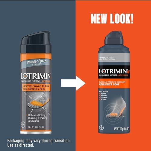 Lotrimin AF Athlete's Foot Powder Spray, Miconazole Nitrate 2%, Clinically Proven Effective Antifungal Treatment of Most AF, Jock Itch and Ringworm, 4.6 Ounce (Pack of 3)