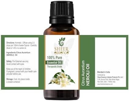 Neroli Oil 15 ML (0.51 Fl.OZ) | 100% Pure Natural Undiluted Uncut Therapeutic Grade Citrus Aurantium Essential Oil