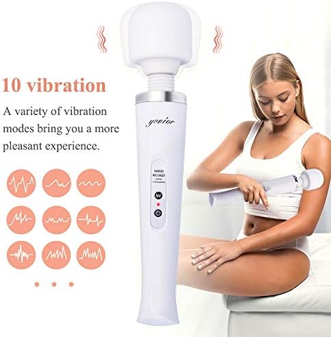 YEVIOR Cordless Personal Electric Massager Wand with 10 Pulse Settings Strong Vibration for Women,Personal Total Body Therapy Massager for Sports Recovery, Muscle Aches, Body Pain