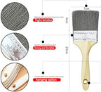 HOKLNUSE Stainless Steel Wire Brush Set 4-Piece Cleaning Brushes with Wooden Handle for Rust and Paint Removal