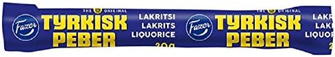 10 Sticks x 20g of Fazer Lakritsi Tyrkisk Peber - Original - Finnish - Filled - Black Liquorice (Licorice) - Candies - Sweets