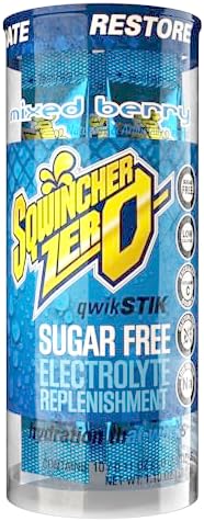 Sqwincher Zero Qwik Stik, 4 Flavor Variety Pack, Sugar Free, Low Calorie, Low Sodium Electrolyte Powder Hydration Drink Mix, .11 oz Packet (Pack of 200)