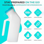 MedVance 1000ml Premium Portable Urinal for Men, Spill Proof Mens Urinal Bottle for Seniors, Urine Bottles for Men, Travel & Car Urinals, Bedside & Nighttime Use, Truck Driver Essentials, (2 Pack)