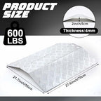 27. 6" l x 21. 7" W x 2" H Bridge Threshold Ramp 600lbs Capacity with Supporting Frame and Non-Slip Surface Aluminum Loading Platform Ramp for Wheelchairs Stairs Vans Steps Doorway Driveways