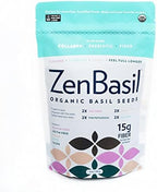 Zen Basil Seeds | edible basil seeds, kosher, non-gmo, lectin free, gluten free, plant based, keto, paleo, vegan | 15g fiber per/serv | 14oz | more fiber than chia seeds | prebiotic