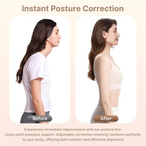 Fit Geno Posture Bra for Women: Wireless Front Closure Posture Corrector Bra with Wide Adjustable Straps