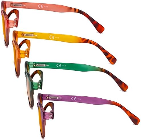 Eyekepper 4 Pack Ladies Computer Glasses - Blue Light Filter Readers for Women Anti Glare Reading Glasses Orange Tinted +1.50