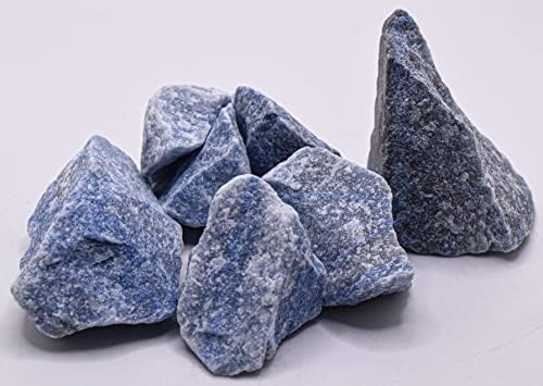 1 lb Blue Quartz Rough Stones Sparkling Reiki Crystal for Rock Tumbling and Lapidary Natural Gemstone Crystal Mineral Raw Specimens - Madagascar