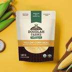 Organic Yellow Cornmeal 1.5 lb Fine Grind - Non-GMO, Gluten-Free, Sugar-Free, Farmed From Regenerative Soil, Vegan, Grown In USA, For Baking Cornbread, Muffins, Pancakes, and More by Doudlah Farms