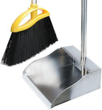 Broom and Stainless Steel Dustpan Set for Home,Metal Dust Pan and Soft Bristles Indoor Kitchen Broom for Office,Lobby