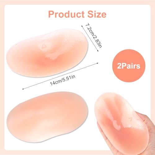 2 Pair Silicone Shoulder Pads for Womens Clothing, Reusable Anti-Slip Invisible Breathable Enhancers Shoulder, For Boost Comfort and Posture with Natural Enhancer for Dress & T-Shirt & Sweater