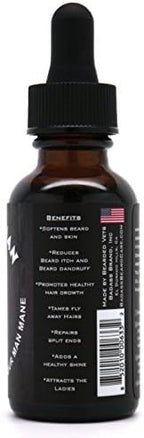 Badass Beard Care Oil for Men - Mountain Man Scent, 1 oz - All Natural Ingredients, Keeps Beard and Mustache Full, Soft and Healthy