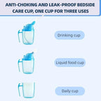 Leak-proof Straw Cup, Suitable for the Elderly, Bedridden Patients, Disabled/Dysphagia People (Blue)