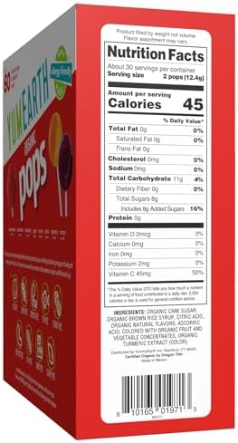YumEarth Organic Pops Variety Pack, 60 Fruit Flavored Favorites Lollipops, Allergy Friendly, Gluten Free, Non-GMO, Vegan, No Artificial Dyes
