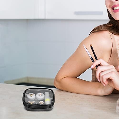 EXCEART Contact Lens Case Set Crystal Bee Contact Lens Box Contact Lens Soak Storage Kit with Bottle Tweezer for Outdoor Daily Use