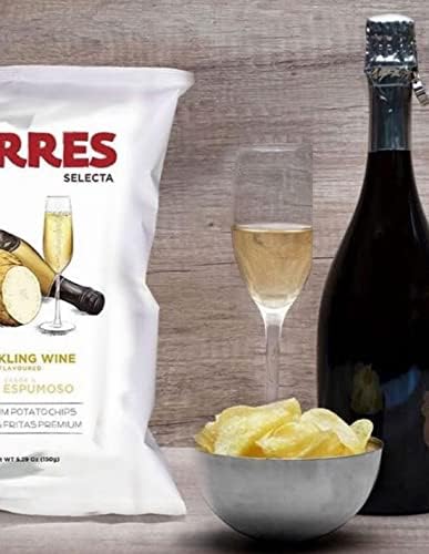 (Unique Flavors) [4 PACK] CAVIAR & WINE - Torres Spanish Potato Chips Patatas Fritas Variety Pack Made in Barcelona, Spain - 2 pack Caviar (40g) + 2 pack Sparking Wine (50g)