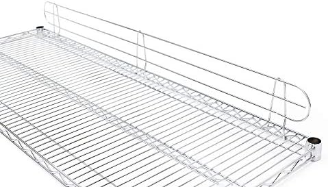 HSS Wire Shelf Back Ledge, Fits on 48" Wide Wire Shelf, Chrome Color, 2-Pack