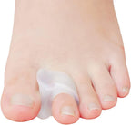 Pack of 12 Gel Toe Separator, (1/4" Thick) Big Toe Spacers, Single Loop Toe Spreader for Bunions, Overlapping Toe, Corrector and Spacer (Clear)
