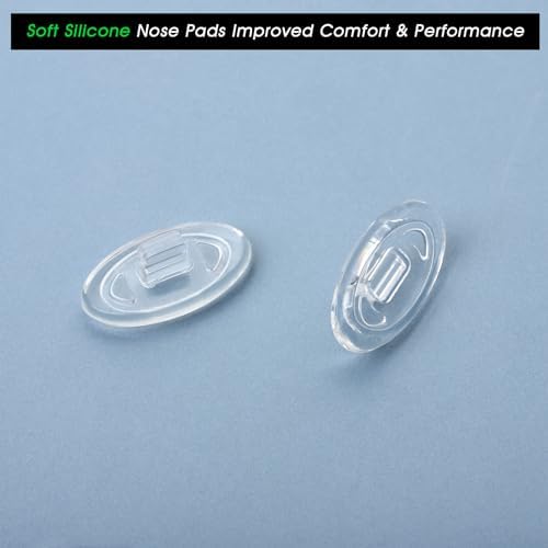 Acefrog 4 Pairs Upgraded Nose Pads for Oakley Whisker, WireTap, Half Wire 2.0, Crosshair 2.0, Square Wire 3.0; for Maui Jim Eyeglass Sunglass, Push-in Nose Piece Replacement, Anti-Slip, Clear