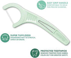 Plackers Micro Mint Dental Floss Picks, Made with Super TufFloss®, Protected Fold Away Pick, Easy to Use, Cool Mint, Green, Individually Wrapped, 500 Count
