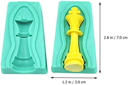 12Pcs Chess Set Mold Chess Fondant Mold 3D s Piece Silicone s Epoxy Casting for DIY Candy Chocolate Cake,Candle Wax Crayon Melt, Resin Crafts Making Tool Projects
