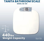 Tanita HD-351 Japan Technology Digital Bathroom Weight Scale- 440 lbs Capacity - Accurate & Precise with 5 Multi-User Convenience, Previous & Current Weight Memory - 2" Easy to Read Large Display