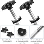 2 Sets Drive Walker Parts Replacement Knobs Kits, Compatible with Various Foldable Rollator Models (Includes 1.34" and 1.73" M6 Screw Rods, 0.75" Half-Round Washers, Star-Shaped Knobs)