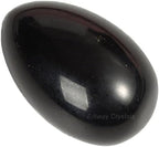 Natural Black Obsidian Pocket Palm Stone Egg Shape Gemstones 1.2 x 0.8" Polished Worry Stones Healing Crystals for Reiki Balancing Wicca Meditation Energy Anxiety Relax Décor