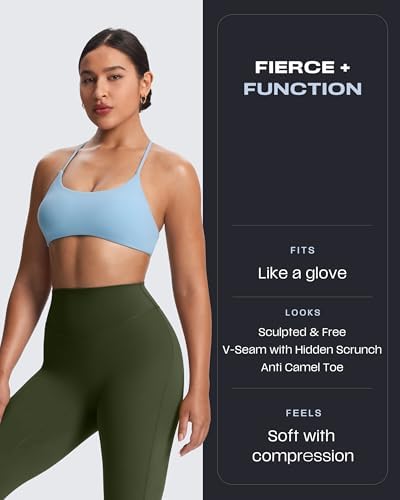 Aoxjox Women’s Workout Leggings Metamorph Mid-Rise Hidden Scrunch Tummy Control Gym Training Yoga Pants 25"/27"/28.5"