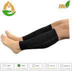 HealthyNees Seniors Care Footless 15-20 mmHg Compression Shin Calf Leg Men Women 1 Pair Zipper Sleeves (Black, Small-Medium)